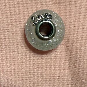 Pandora Glittery White Murano Glass Mom & Love Charm